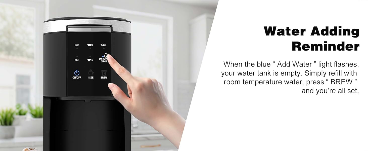 KISSAIR Single Serve coffee  machines for Capsule and Ground Coffee, 6 to 14oz Brew Sizes, 40oz Removable Reservoir, Fast Brew, Compact Design, Travel Mug Friendly, Black