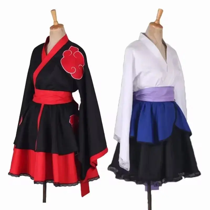 2026 New Lolita Anime Dress for Women Cosplay Costume Akatsuki Kimono, Maid Dress Uchiha Sasuke Clothes Suit Styles