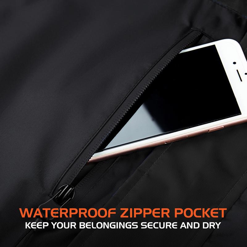 【RODEEL】Waterproof Bib Overalls Rain Suit Men Lightweight Breathable Full Zip Hooded Jacket Durable Rain Coat Weatherproof Rainwear Windbreaker For Outdoor Sports Hiking Camping Fishing Construction Roofing Landscaping Workwear, Holiday Gift