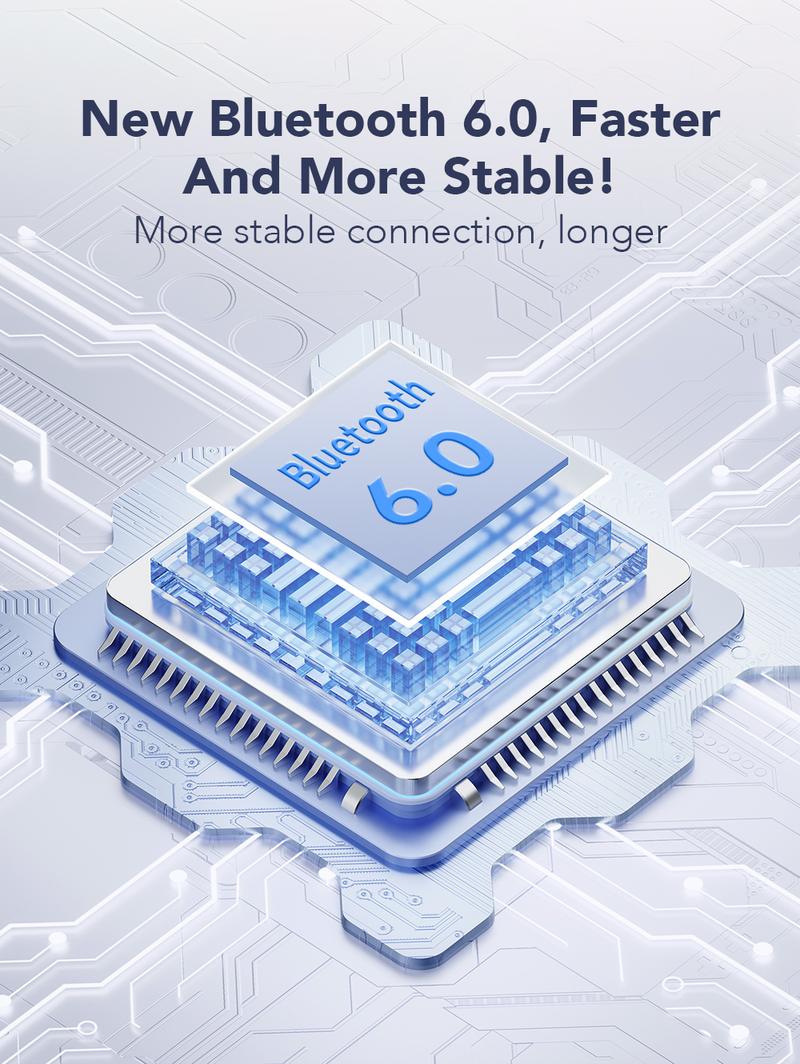 HTC NE20 Bluetooth 6.0 Earphones LED Display High Fidelity Waterproof Wireless Earphones | Suitable for Office, Sports, Study and Audio Calls | Built-in Microphone | Earphones