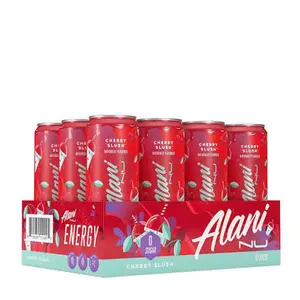 Alani Nu Energy Drink Cherry Slush 12 Pack 12oz Cans Zero Sugar 200mg Caffeine Boosting Beverage