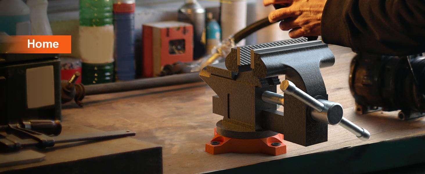 VEVOR Bench Vise, TikTokShopBlackFriday, 4.5-inch Jaw Width 5.9-inch Jaw Opening, 360-Degree Swivel Locking Base Multipurpose Vise with Anvil, Heavy Duty Ductile Iron Workbench Vise with Bolts & Nuts, for Drilling VEVOR Bench Vise, TikTokShopBlackFriday, 4.5-inch Jaw Width 5.9-inch Jaw Opening, 360-Degree Swivel Locking Base Multipurpose Vise with Anvil, Heavy Duty Ductile Iron Workbench Vise with Bolts & Nuts, for Drilling