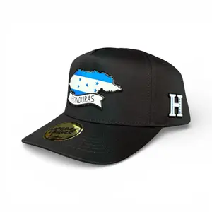 Gorra “Honduras” estilo placa en alta calidad y ajustable - high quality adjustable Honduras SnapBack cap - black colored hat