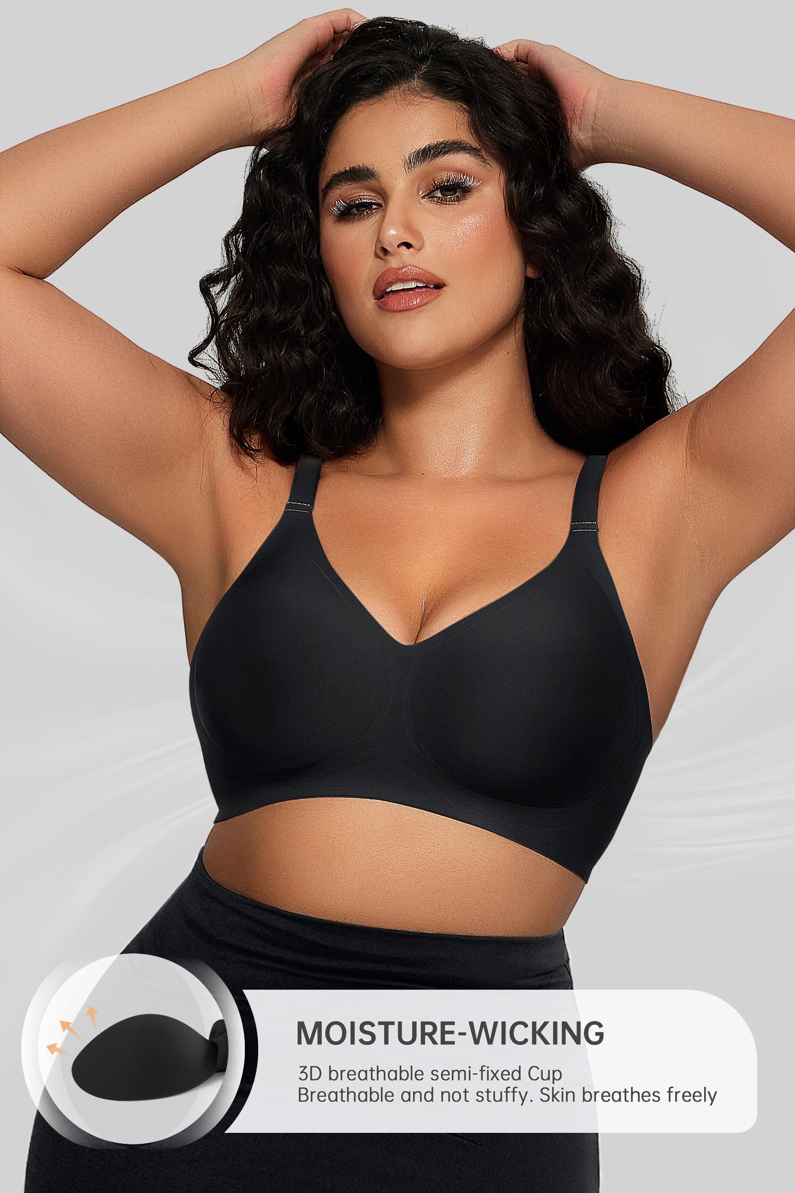 OEAK Women Comfortable Push Up Bras Wireless Seamless Full Coverage Jelly Bra Buttery Soft Everyday Tshirt Bra Convertible Bra