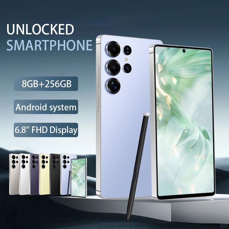 8+256GB Unlocked Smartphone, 6.8" HD+ Display, I24 5G Ultra Unlocked Phone, Built in Pen, 6000mAh Battery /Face ID+Fingerprint Lock/Dual SIM