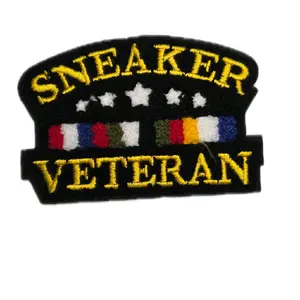 Sneaker Veteran Chenille Patch - Iron On Patch As Pictured Design and Usage as Iron On