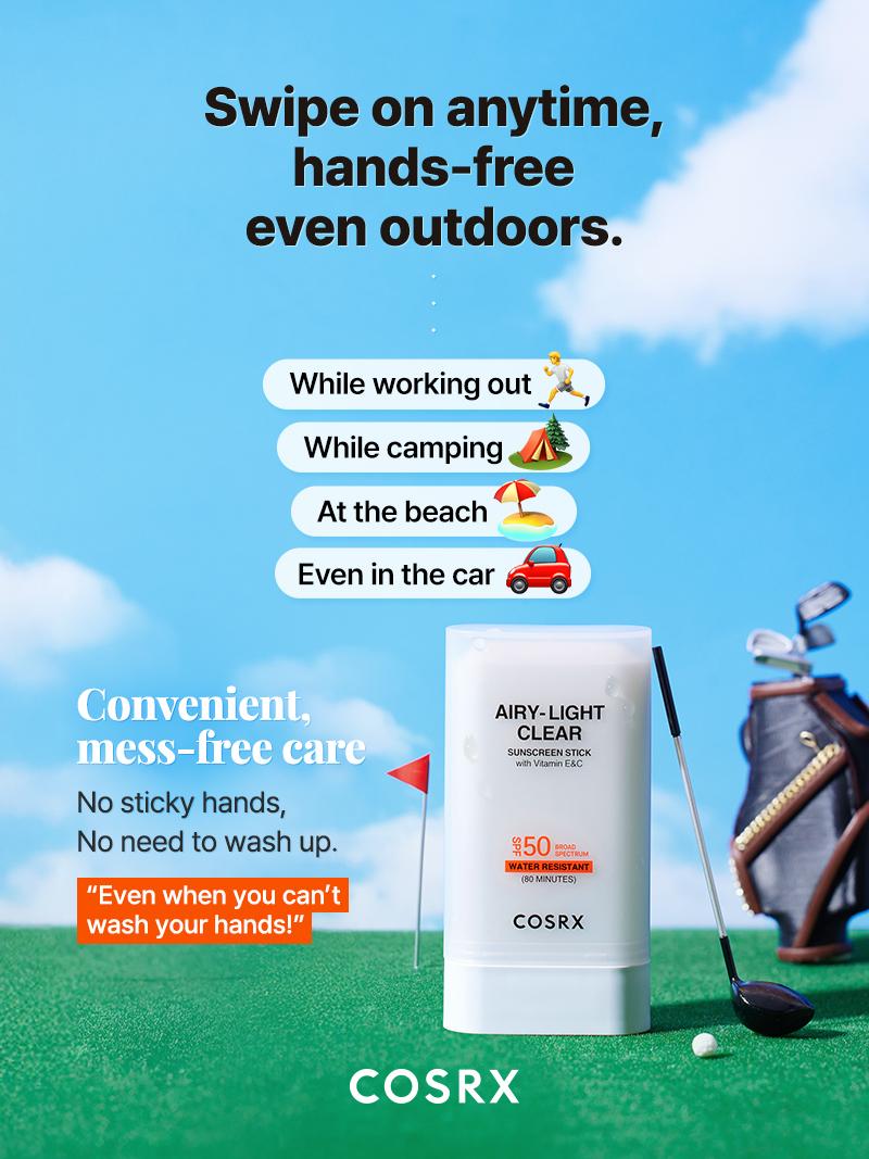 [COSRX OFFICIAL] COSRX AIRY-LIGHT CLEAR SUNSCREEN STICK_(OTC)_19 g