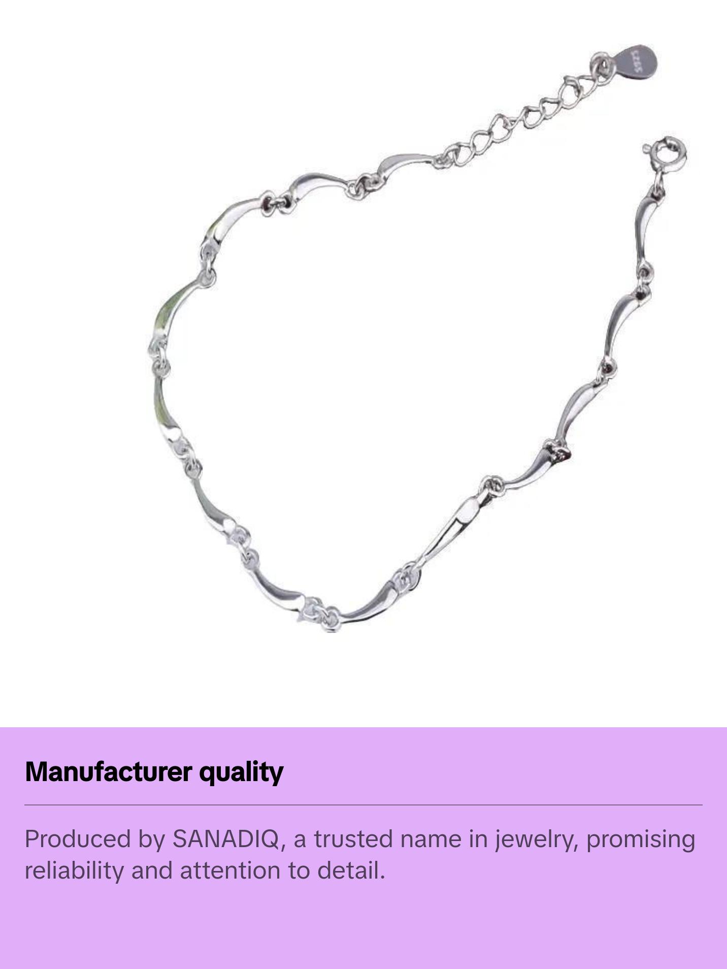 925 Silver Plated Simple Design Bracelet and Anklet