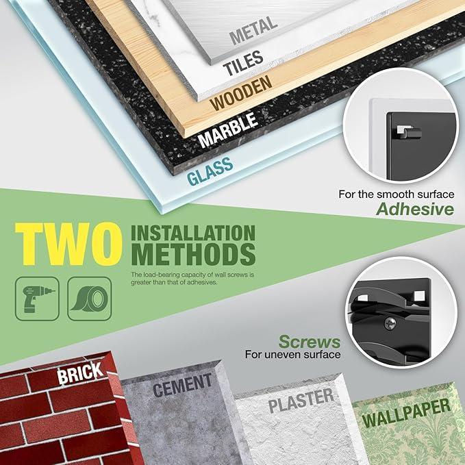 2-Pack Wall-Mounted Hat Organizer | Baseball Cap Rack (Black), Adhesive valentine's gift for bf，Mount, Stable Structure, Holds 20 Hats, Easy Access & Installation, Hanging Display for Closet, Door & Bedroom，