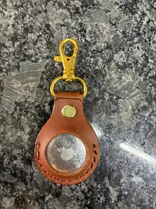 Leather AirTag keychain case