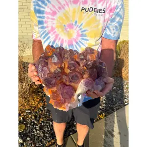 55lb Giant Amethyst Quartz Cluster Natural Purple Crystal Display Specimen #33