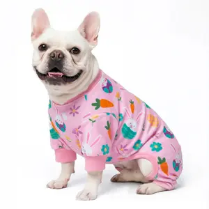 KYEESE Easter Dog Pajamas Soft Bunny & Egg Print Pajamas for All Dog Easy Wear for Spring & Summer