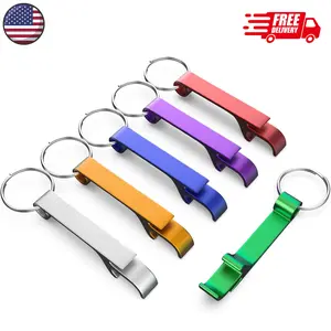 6 Pack Bottle Opener Keychain Set, Colorful\