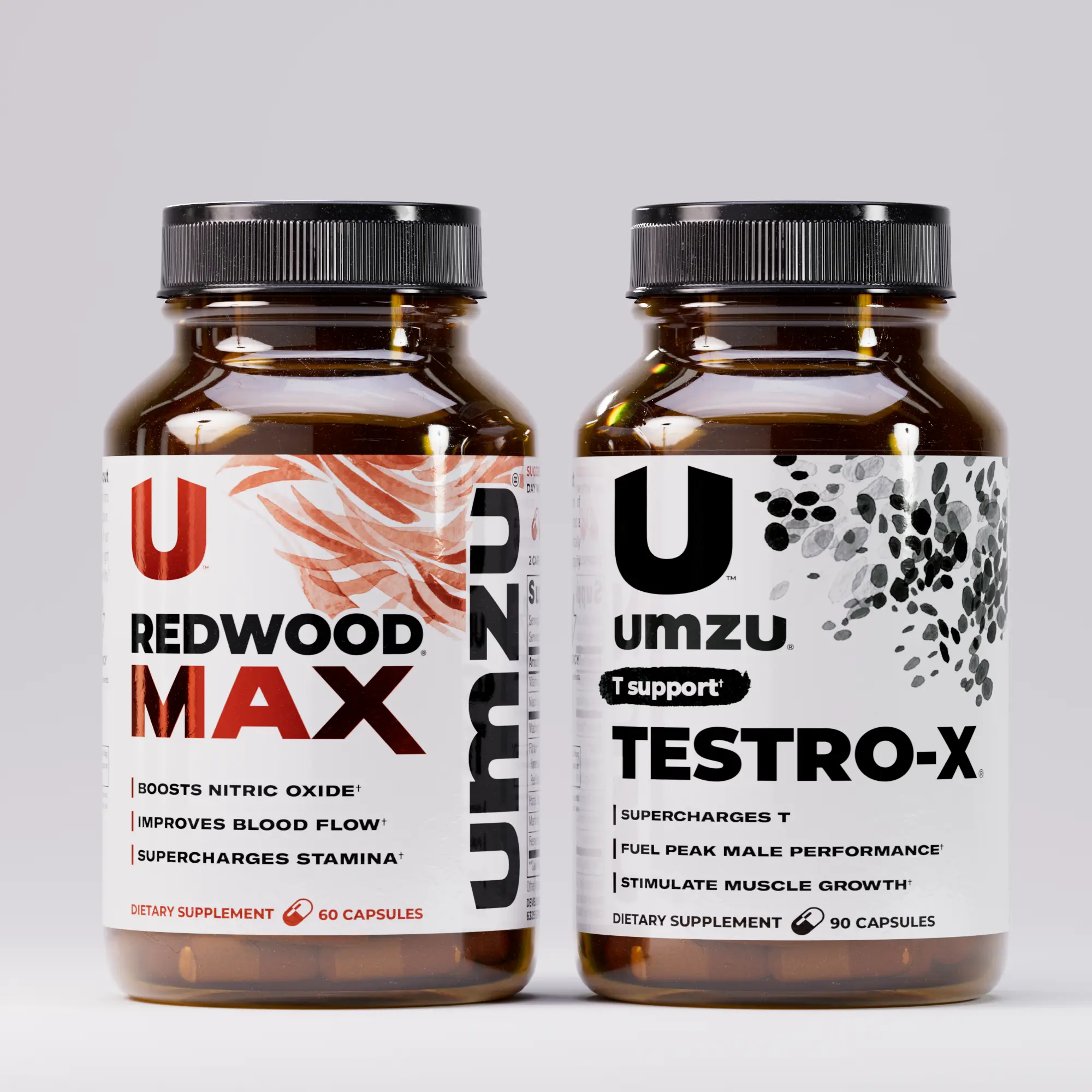 UMZU Peak Performance Supplement Stack - Redwood Max & Testro-X Dietary Capsules for Adults, Men's Gym Nitric Oxide Support, Testosterone Boost, Blood Flow Control, Sports Nutrition, Fitness Healthcare, Sports Nutrition Supplement, Fitness Healthcare Supp