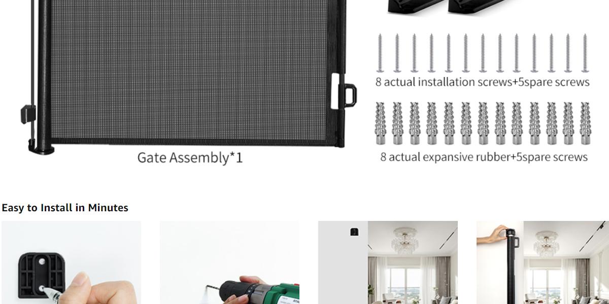 Dearlomum Retractable Baby Gate 33.1" Tall with Mesh Design Extends to 55"/71"/118"/168"/197" Wide for Doorways Stairs & Hallways White Safety Fences Guardrail Gift for Infant Newborn Dearlomum Retractable Baby Gate 33.1" Tall with Mesh Design Extends to 55"/71"/118"/168"/197" Wide for Doorways Stairs & Hallways White Safety Fences Guardrail Gift for Infant Newborn