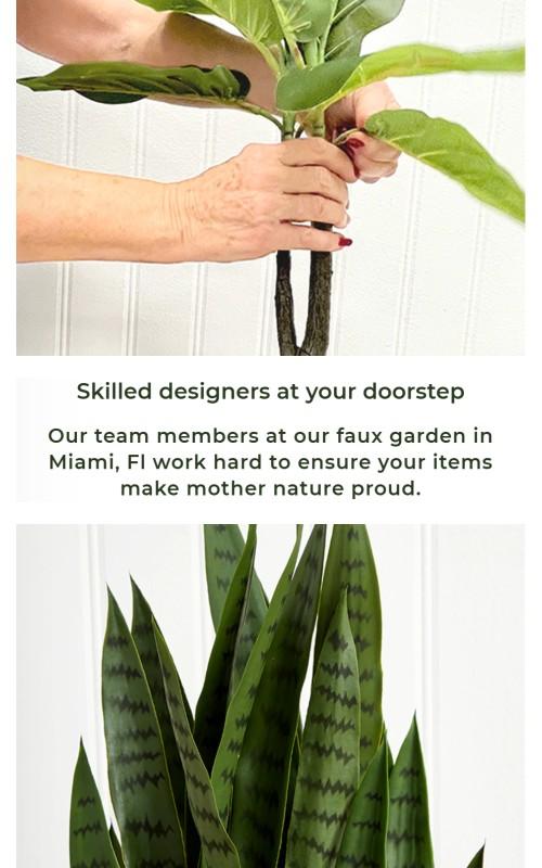 7' Artificial Olive Tree with Natural Trunk