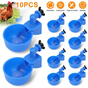 10Pcs Automatic Chicken Drinkers - Chicken Water Cups,Poultry Drinking System Set for Chickens,Ducks,Geese,for Coop Farming Home Breeding