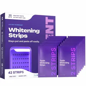 DRDENT Purple Teeth Whitening Strips-42 strips 21 Whitening Sessions - Safe for Enamel - Non Sensitive
