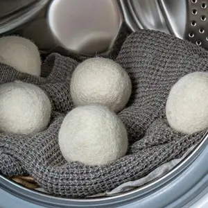 LMMAKE Organic Wool Dryer Balls 100% Handmade Premium New Zealand Wool Reusable Natural Fabric Softener Eco-friendly Hypoallergenic No Chemicals White for Sensitive Skin & Babies - Laundry