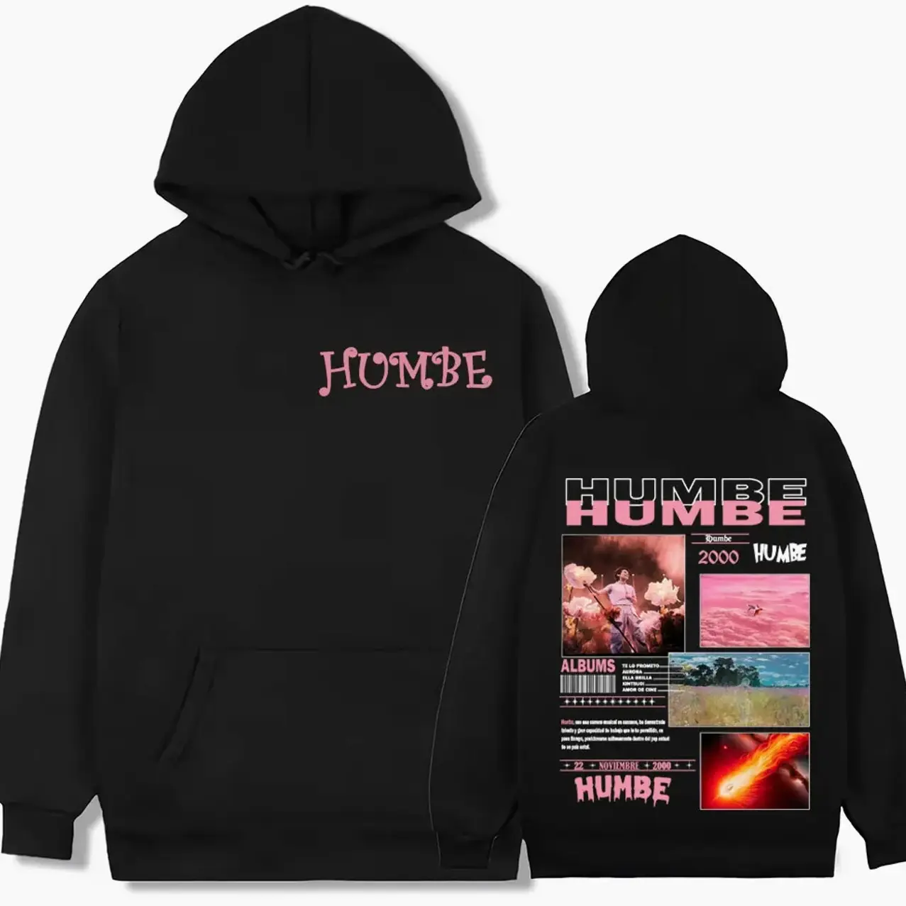 Singer Humbe Esencia Tour 2025 Hoodies Men Women Clothing Retro Hip Hop Long Sleeve Hoodie Tops Unisex Sweatshirts Streetwear ED8