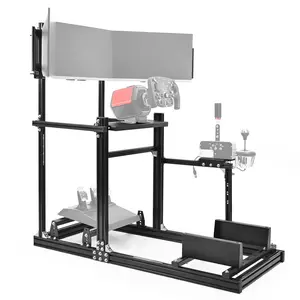 Dardoo 3060 Aluminium Racing Simulator Cockpit with Triple Monitor Mount Compatible with G29 G920 G923 T500 T818 CSL-DD GT-DD-PRO Adjustable Driving System