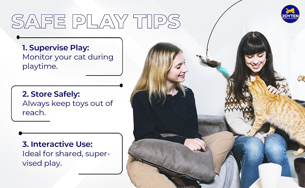 Cat Toy Wand Auto Interactive Toys for Indoor Cat 10 in 1 Hands-Free Natural Bird Feather Ball Toys, Suction Cup Pet Dancing Playing Toy