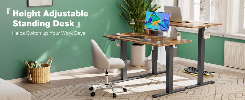 Electric Height Adjustable Standing Desk ,Modern Adjust table Sit to Stand Desk Computer Ergonomic Computer Workstation