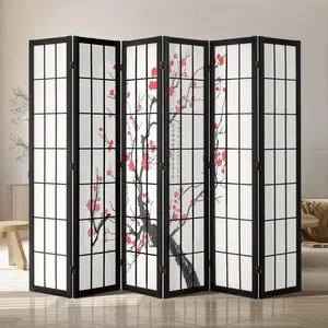 VEVOR Room Divider,  , 6 Panel Japanese Room Divider Screen, Wood Folding Privacy Screen Indoor, Japanese Partition Portable Decoration Dividers, for Room Separation Home Office Restaurant & Bedroom
