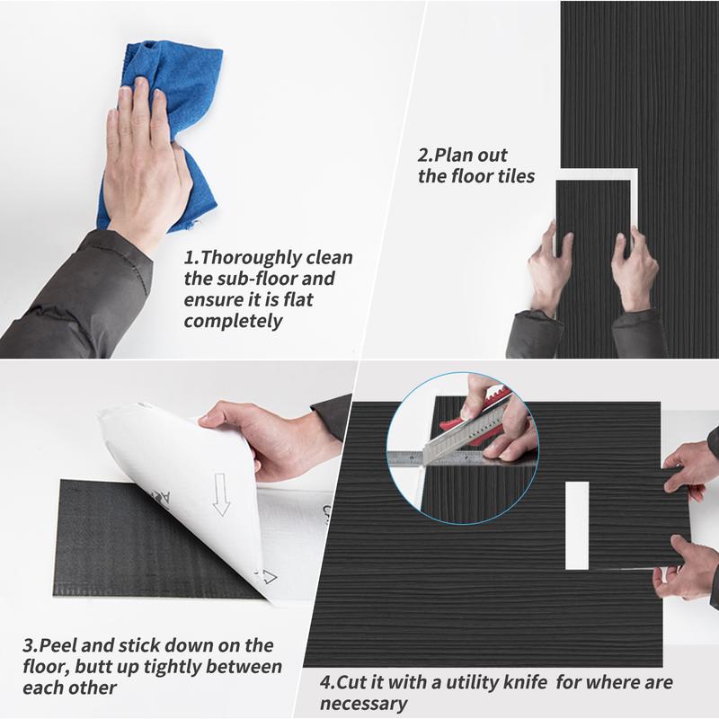 Art3d Vintage Peel and Stick Floor Tiles 36-Pack 54 SqFt Rigid Vinyl Wood Plank Flooring Easy DIY Waterproof for Living Room Kitchen RV