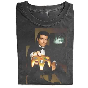Pierce Brosnan 007 GoldenEye Shirt, James Bond N64 Controller Tee, Vintage 90s Gaming Graphic Shirt, Retro Nintendo 64 Fan Gift