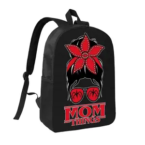 Mom Things Backpack 17in Stranger Hawkins Street Style Casual Daypack Off Lightweight Bookbag
