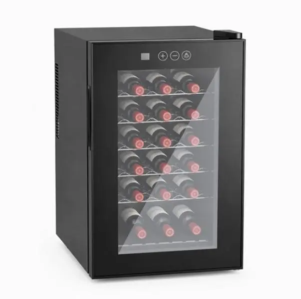 18 Bottle Compressor Wine Cooler Refrigerator, Freestanding Wine Fridge with Glass Door & Adjustable Temperature, Freestanding Compact Mini, Digital Control, Removable Shelves, Wine Refrigerator for Red, White, Champagne or Sparkling Wine (Black)
