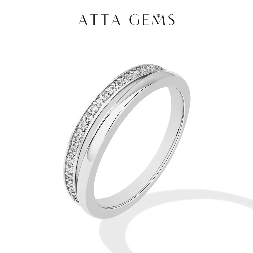 ATTAGEMS Elegant Lab-Created Round Cut D Color VVS1 Moissanite Ring - Unisex Engagement Wedding Band, Anniversary Gift with Included Box for Special Occasions (R318), Wedding Engagement Ring, Engagement Wedding Bands summerwins