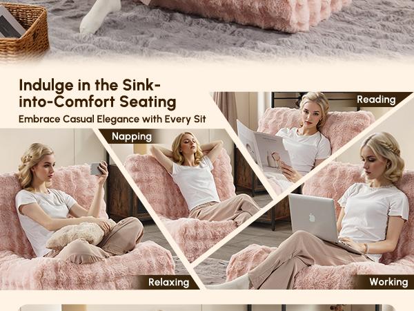 【Spring Glow Up】Ovios 29'' BeanBag Chair Lazy Sofa Couch for Adults - Plush Corduroy Fabric - No Assembly Required, Giant Oversized Fluffy Lounger Dod Bed for Home, Apartment, Gaming Venue & Dorm 【Spring Glow Up】Ovios 29'' BeanBag Chair Lazy Sofa Couch for Adults - Plush Corduroy Fabric - No Assembly Required, Giant Oversized Fluffy Lounger Dod Bed for Home, Apartment, Gaming Venue & Dorm