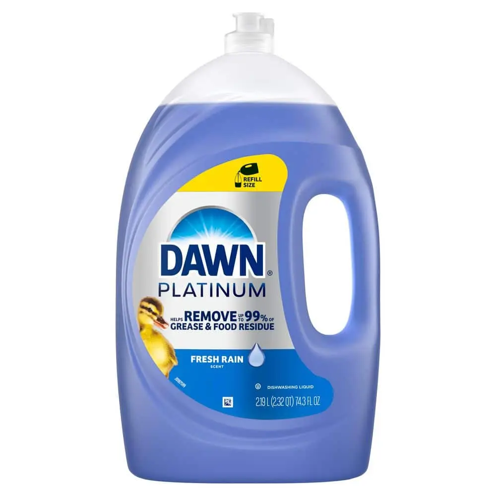 Platinum Fresh Rain Scented Dishwashing Detergent (74.3 fl oz) - Food Residue Remover, Household Grease Cleaner, Odor Eliminator, All-Purpose Cleaner, Bulk Home Cleaning Supply, Dishwasher Cleaning, Car Washing, Helps Save Wildlife