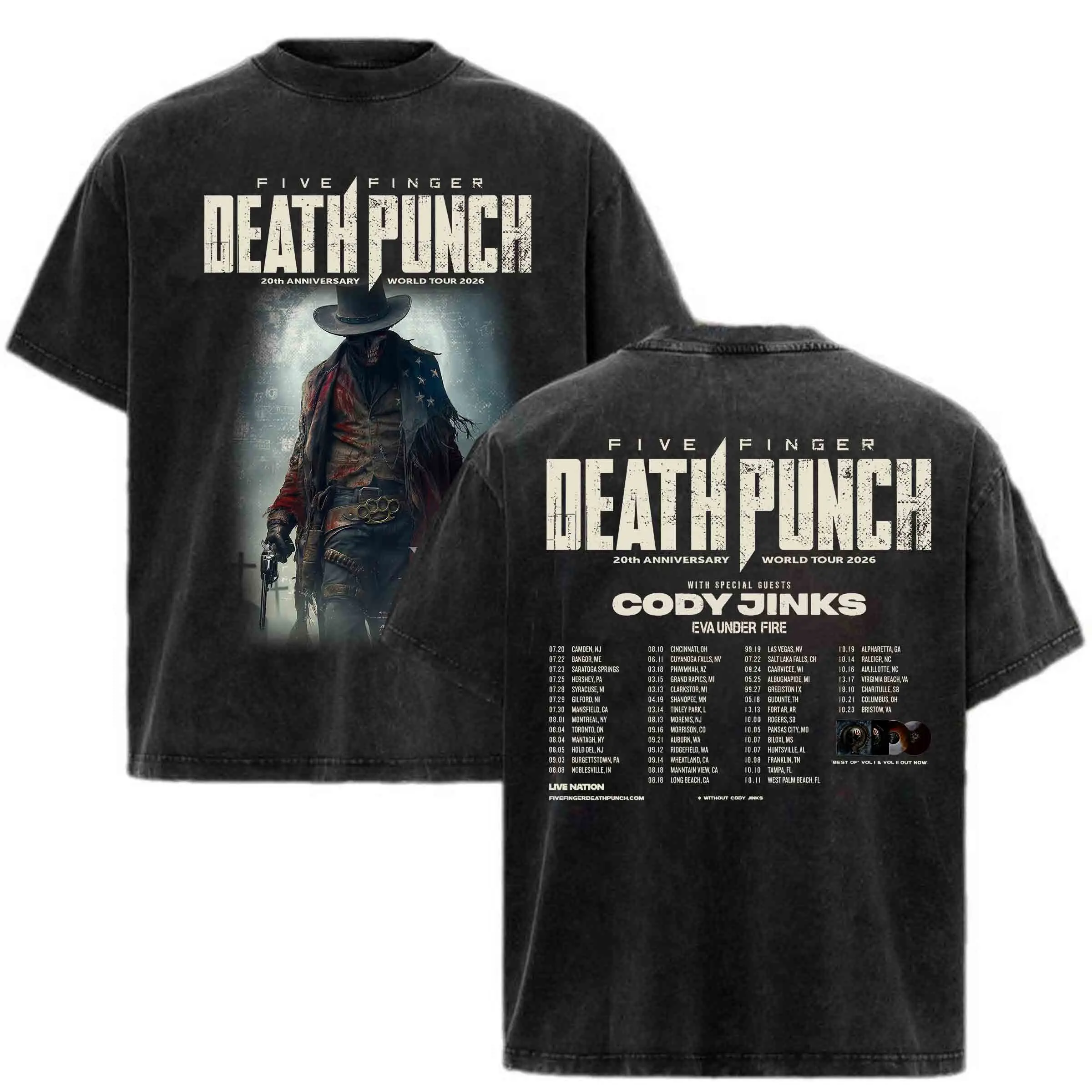Five Finger Death Punch T-Shirt & Hoodie Washed Retro 5FDP Metal Heavyweight Cotton Tee Babymetal Unisex Oversized Rock Band Graphic Shirt, Rock Music Lover Merch, Vintage Band Shirts Casual Comfort Cotton Fabric Fit Top