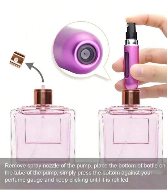 1pc Portable Mini Perfume Atomizer Spray Bottle Refillable Travel Size Fragrance Dispenser For On-The-Go Touch-Ups – Ideal For Carrying Your Favorite Scents In Purses, Pockets, Gym Bags, And During Travel Or Shopping Trips – Leakproof, Easy To Fill