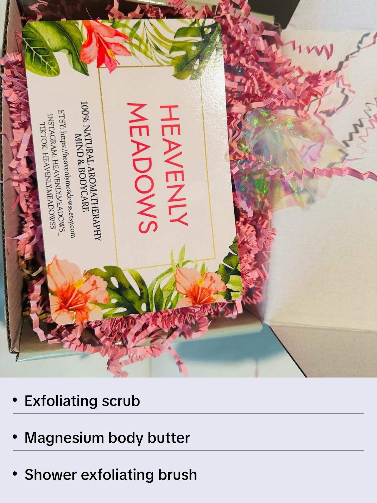 SPA DAY GIFT SET - self care box! Bodyscrub, magnesium body butter, & shower brush Body Care