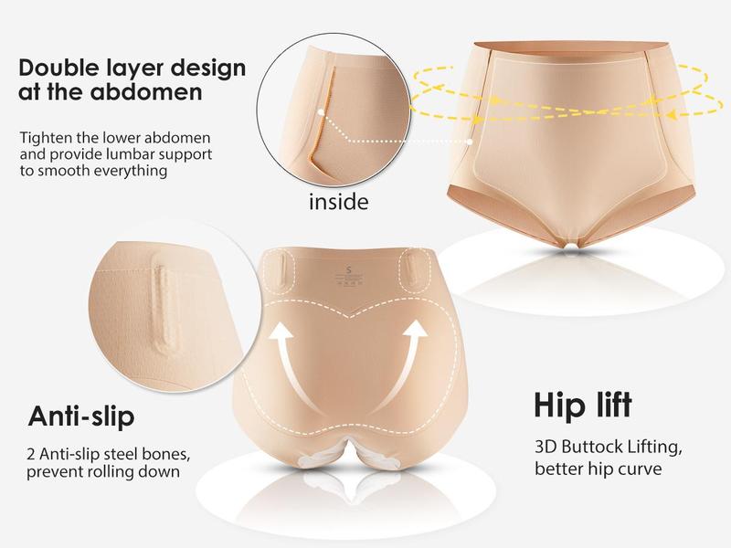 LEVAO High Waisted Seamless Tummy Control Underwear for Women – No Roll, No Slip Shapewear Briefs, Plus Size Panties 4 Pack (S-XXL)