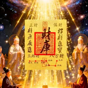 Wealth Paper Talisman & Wealth God Fortune Cards for Prosperity, Gold Sticker Amulet, Chinese Feng Shui