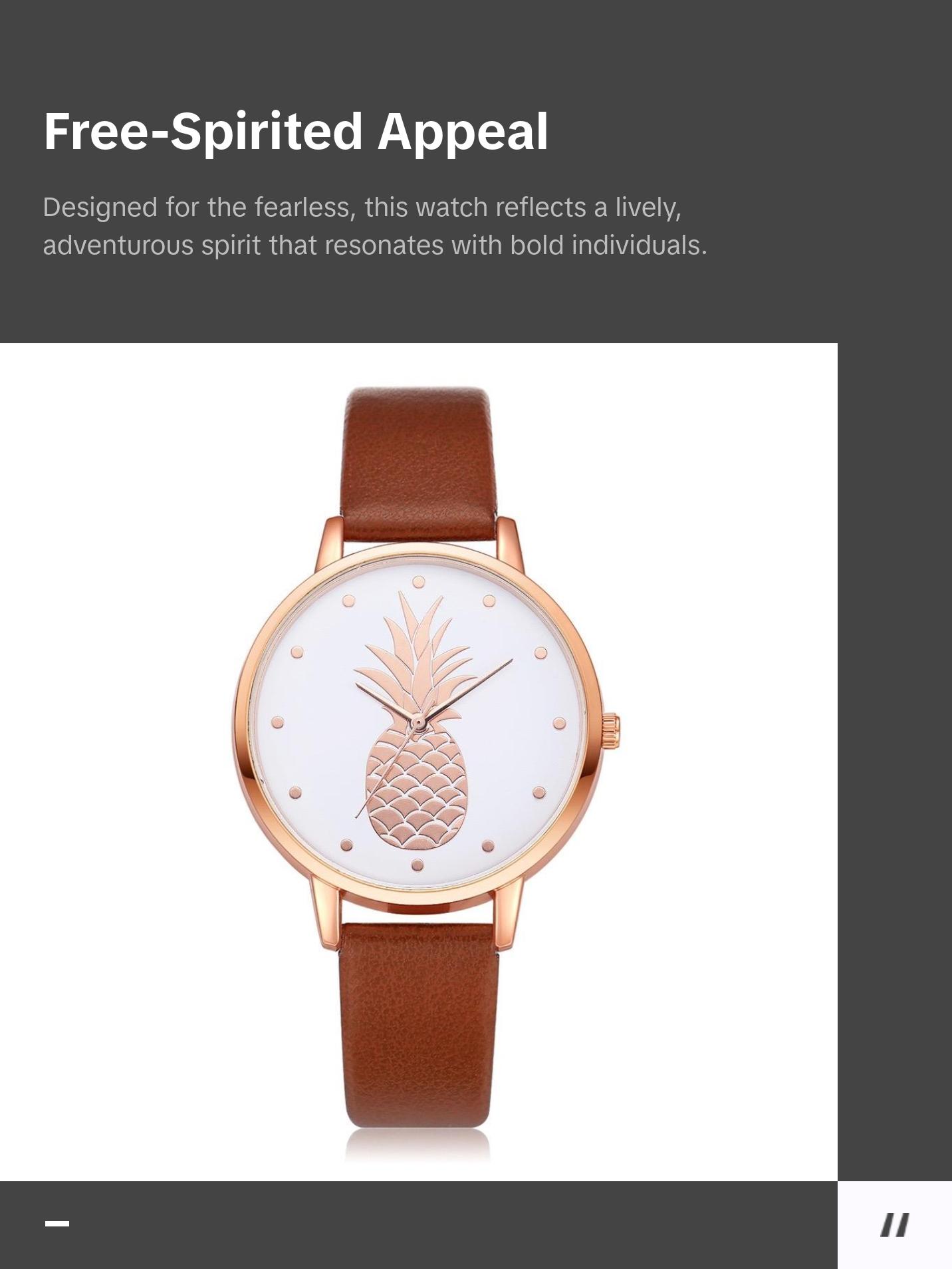 Women Pineapple Themed Watch
