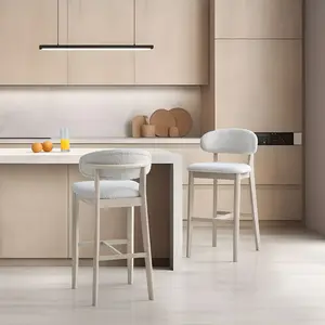 ACTU 30 " Bar Stools Set of 2, Upholstered Bar Height Stool, White Washed Finish