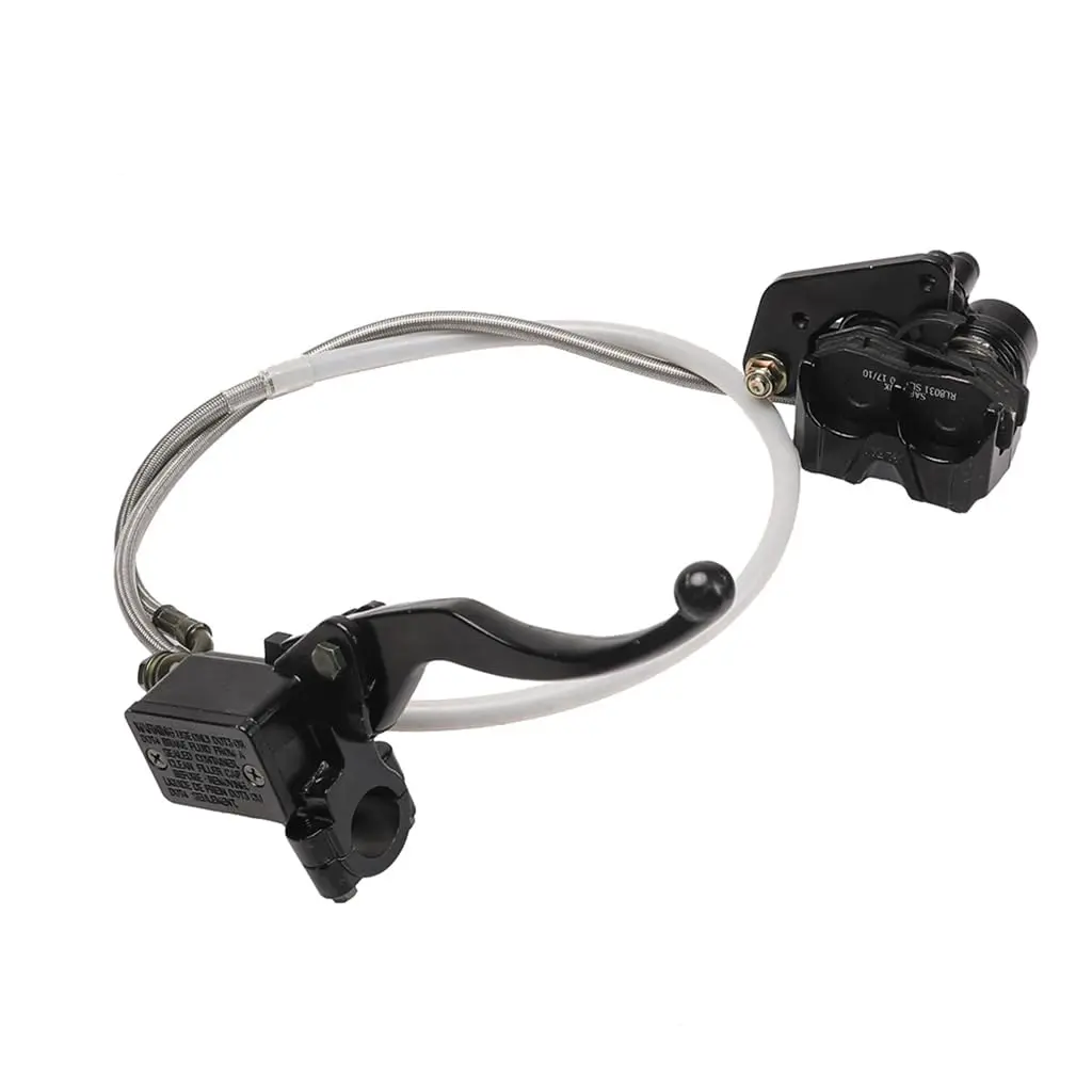 Motorcycle Front Hydraulic Brake Cylinder Caliper 1130mm Cable Front Brake System Assembly for 50cc 70cc 90cc 110cc 125cc 140cc 150cc 160cc Dirt Pit Bike Apollo SSR TTR CRF70 CRF50 CRF110 CRF022R KLX