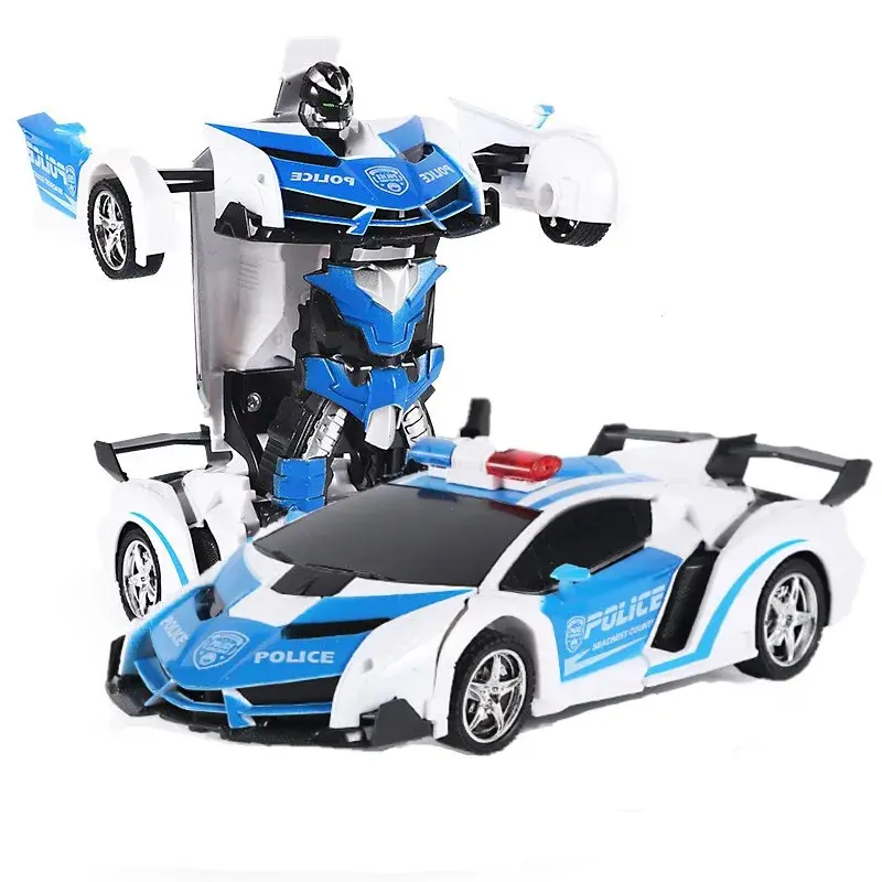 Kids Transforming RC Car Robot Sports Car 2 in 1 Deformation Toy with Remote Control for  Age 3+ 4-7 8-12 boy Robot with Remote Control Rechargeable Alloy Cyber-Truck Transformable Mini Forklift Dual-Tire Drift High-Speed LED Off-Road