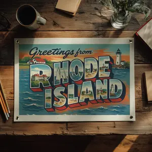 Rhode Island Postcard Felt Banner
