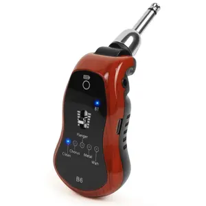 BODERI Guitar Headphone Amplifier Mini Plug Guitar Amplifier Bluetooth for Electric Travel Pocket Guitar with Reverb/Chorus/Flanger/Overdrive/Wah Effects 5 Effects (Rosewood Color)