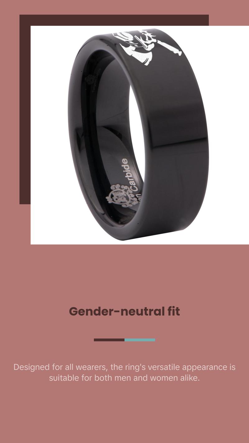 Firefighter Skull Tungsten Carbide Ring