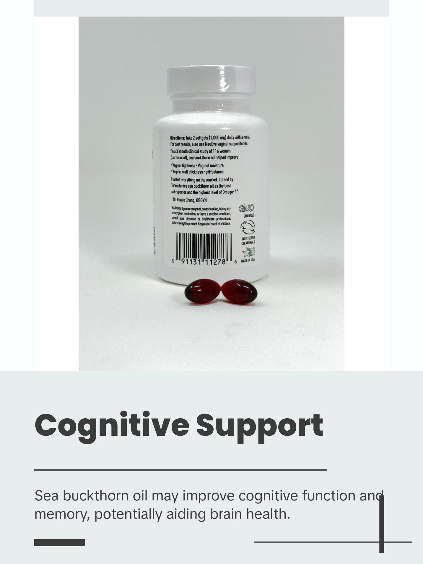 Feminine Moisture Support Supplements | Feminine Moisturizer, Helps Tightness, Wall Thickness, Balance pH | Contains Omega 7 and Sea Buckthorn | NeuEve