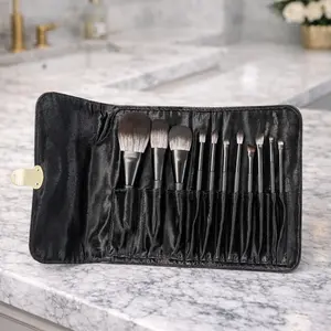 11 Piece Makeup Brush Kit with High-Quality Essential Brushes & Organizer for Clean Blends and Precision Application