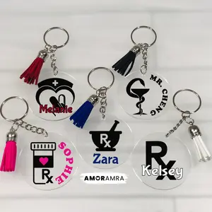 Personalized Pharmacist Keychain, RX Pharmacy Tech Gift, PharmD Gift, Caduceus Keychain, Mortar and Pestle Keychain, Pharmacy Staff Gift